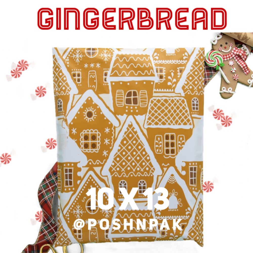 🎅🏼20 Gingerbread Poly Mailers 10 x 13 inch